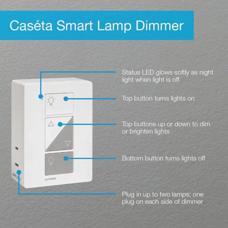 Lutron Caseta White 120V 0.83A Wireless Dimmer