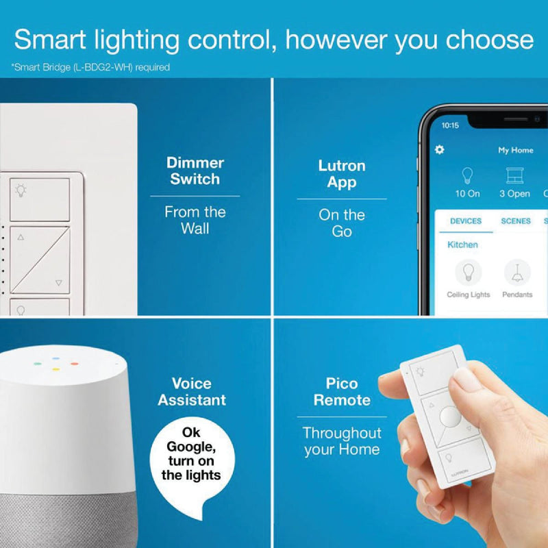 Lutron Caseta White 120V 1.25A Wireless Dimmer