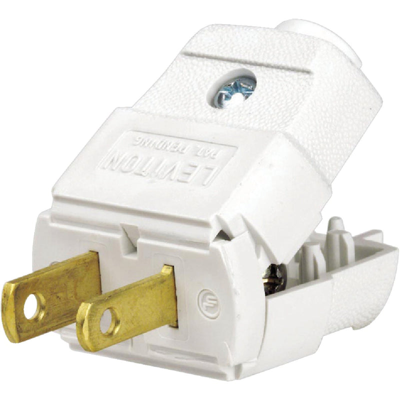 Leviton 15A 125V 2-Wire 2-Pole Clamp Tight Cord Plug, White