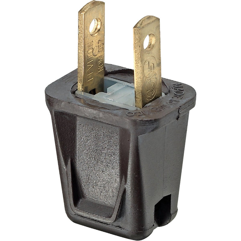 Leviton 10A 125V 2-Wire 2-Pole Non-Grounding Cord Plug, Brown