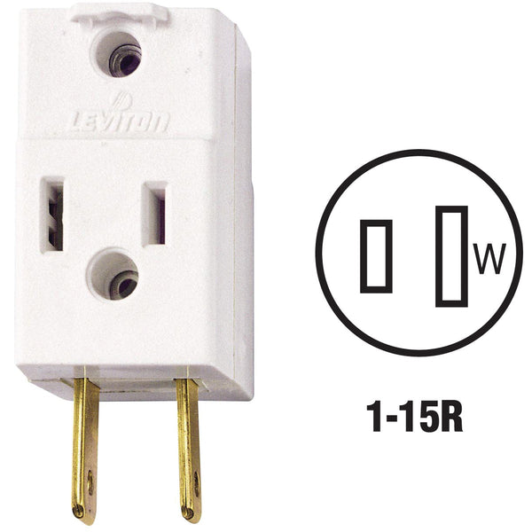 Leviton White 15A 3-Outlet Cube Tap