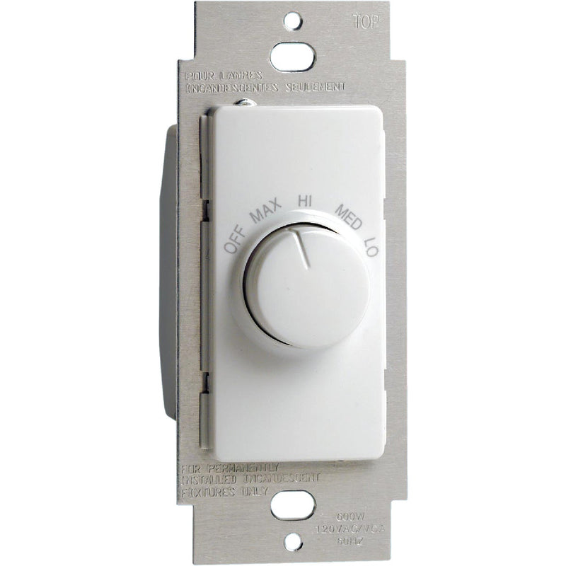 Leviton White 4-Speed Single Pole Rotary On/Off Fan Control Switch