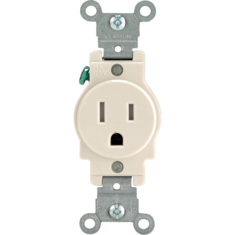 Leviton 15A Light Almond Commercial Grade 5-20R Tamper Resistant Single Outlet