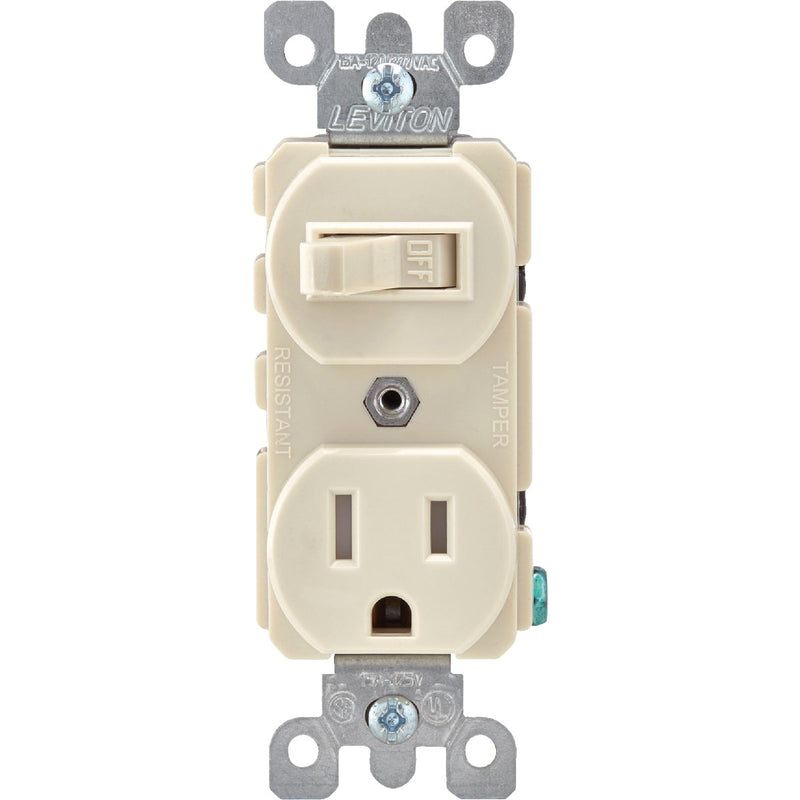 Leviton Light Almond 15A Commercial Grade Switch & Outlet