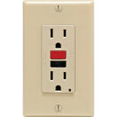 Leviton SmartlockPro Self-Test 15A Ivory Residential Grade 5-15R GFCI Outlet with Wall Plate