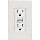 Leviton SmartlockPro Self-Test 15A White Residential Grade 5-15R GFCI Outlet with Screwless Wall Plate