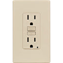 Leviton SmartlockPro Self-Test 15A Light Almond Residential Grade 5-15R GFCI Outlet with Screwless Wall Plate