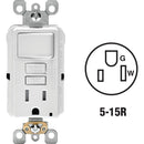 Leviton White 15A Self-Test Tamper Resistant GFCI Switch & Outlet Combination With Wallplate