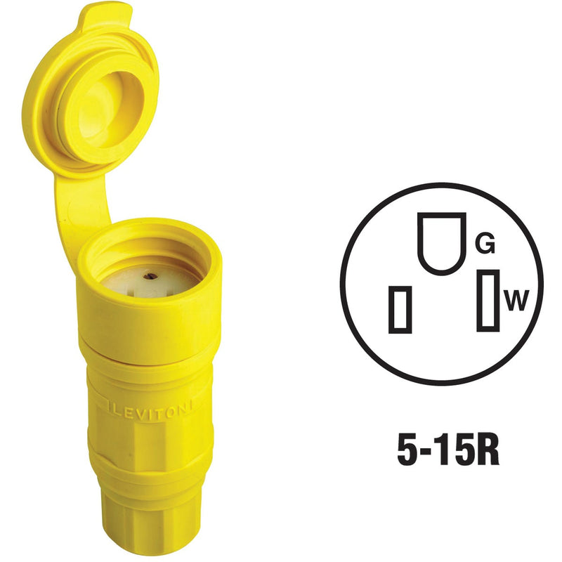 Leviton 15A 125V 3-Wire 2-Pole Wetguard Cord Connector