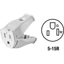 Leviton 15A 125V 3-Wire 2-Pole Clamp Tight Cord Connector, White