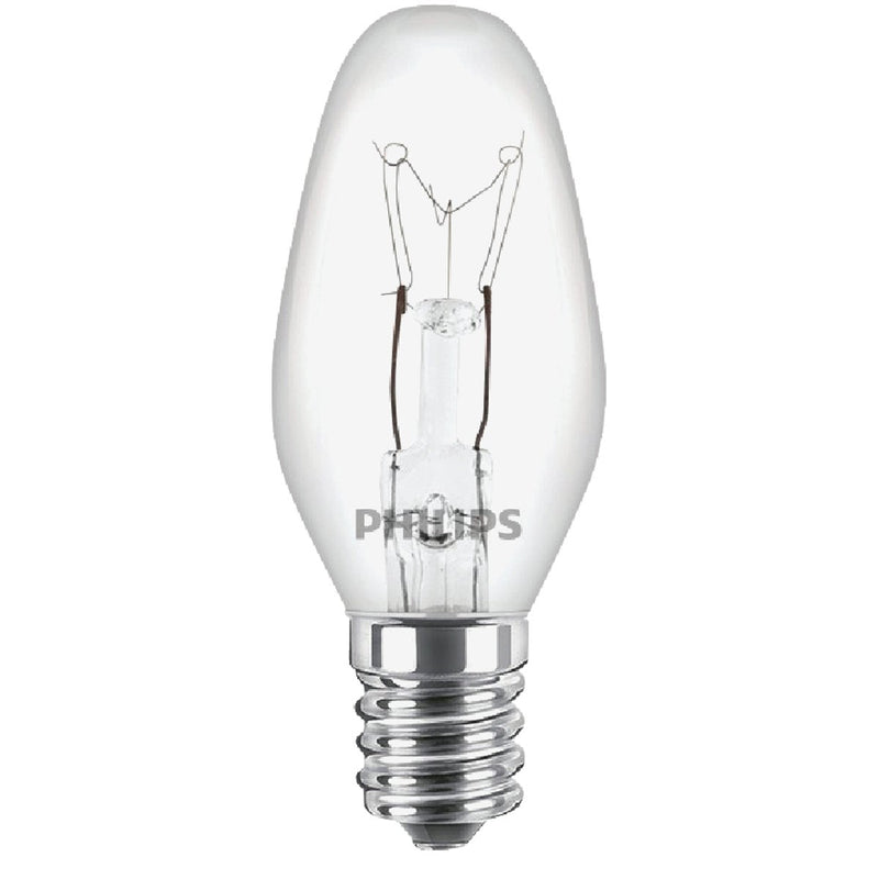 Philips 4W Clear Candelabra C7 Incandescent Night Light Bulb (4-Pack)