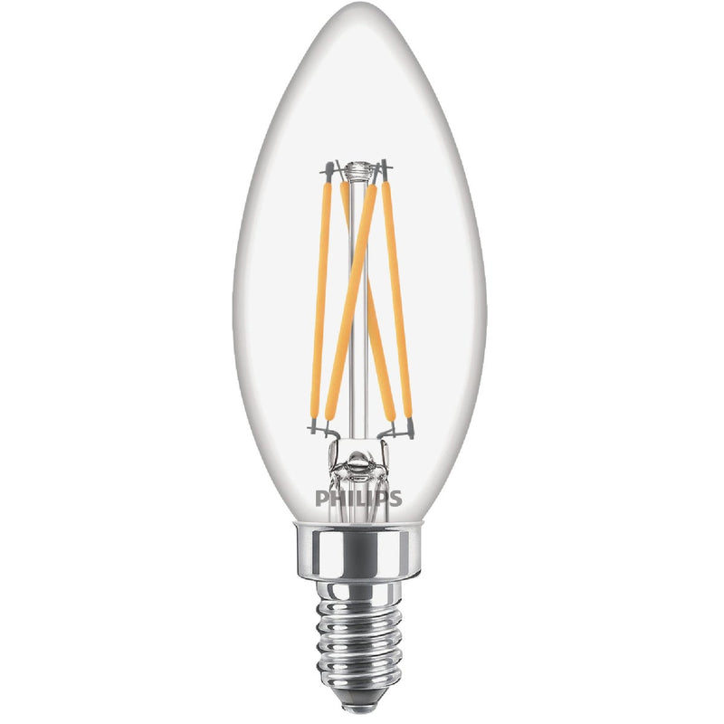 Philips 40W Equivalent Soft White B11 Candelabra Clear LED Decorative Light Bulb (3-Pack)