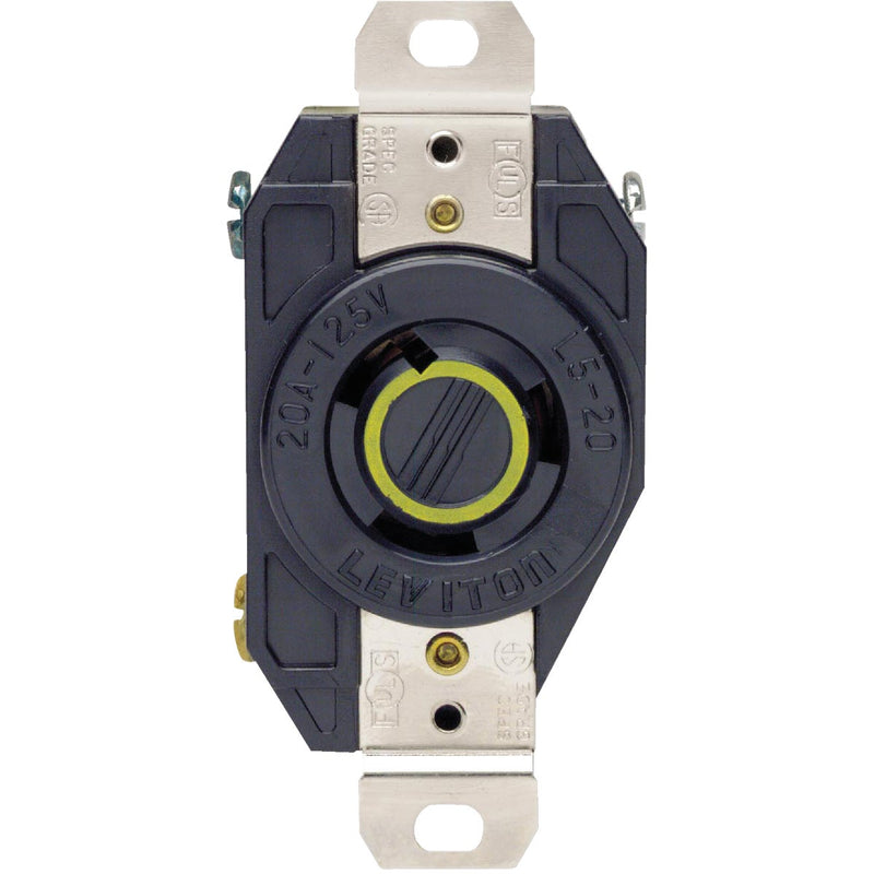 Leviton 20A 125V Black Industrial Grade L5-20R Locking Outlet Receptacle