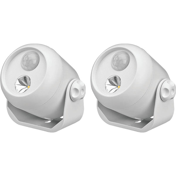 Mr. Beams 80-Lumen White Motion Sensing/Dusk-To-Dawn Spotlight Outdoor Battery Operated LED Light Fixture