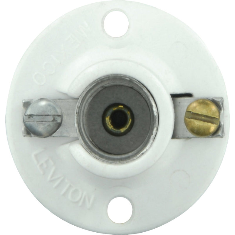 Leviton Ivory Phenolic Incandescent Cleat-Type Flush Mount Candelabra Lampholder