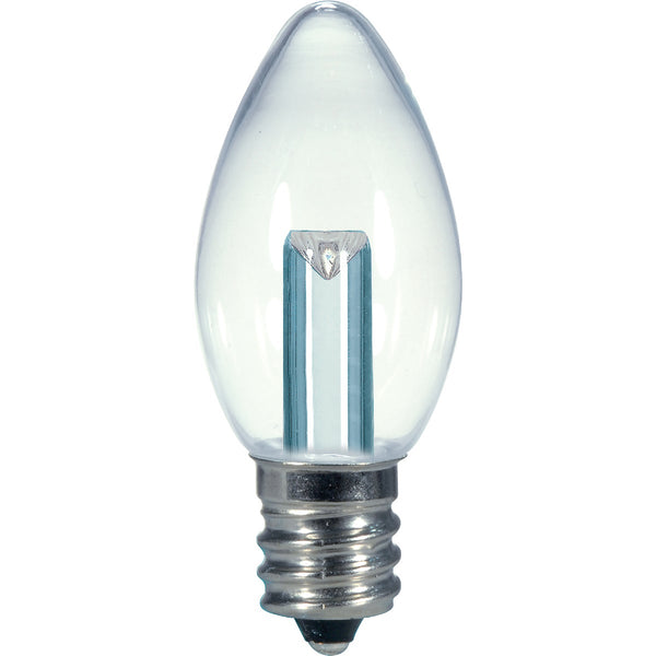 Satco 5W Equivalent Soft White Clear C7 Candelabra Base LED Decorative Light Bulb