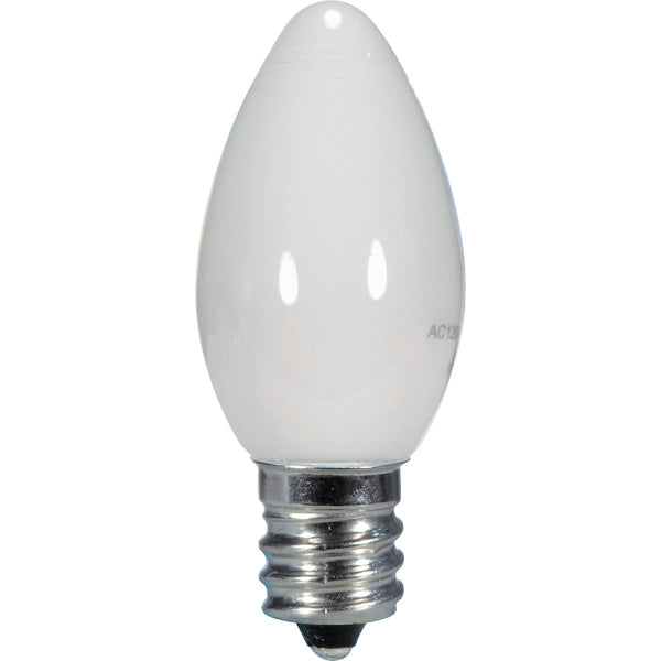 Satco 5W Equivalent Soft White Frosted C7 Candelabra Base LED Decorative Light Bulb