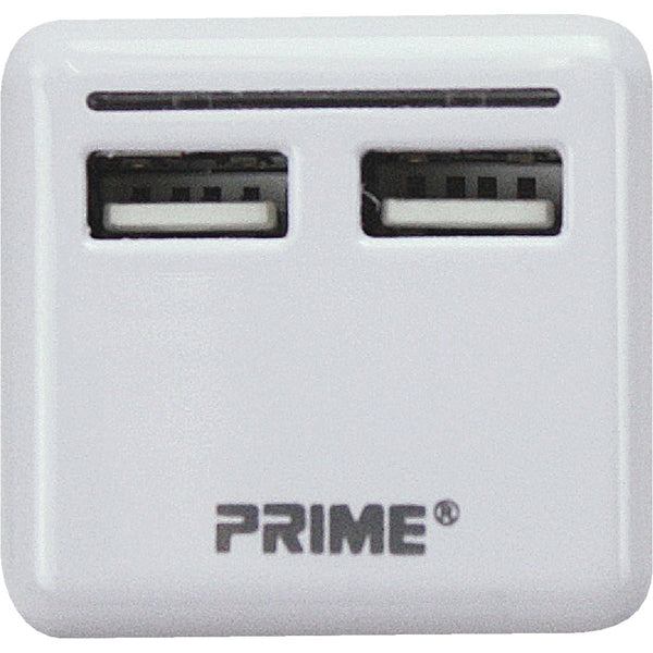 Prime Wire & Cable 2-Port White USB Charger