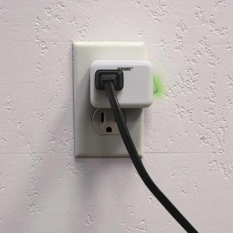 Prime Wire & Cable 1-Outlet White Plug-In Outlet with Switch