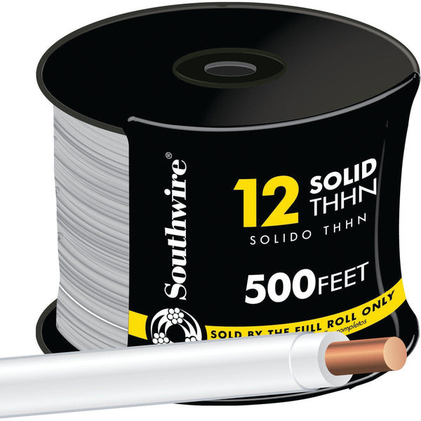 Southwire 500 Ft. 12 AWG Solid White THHN Electrical Wire