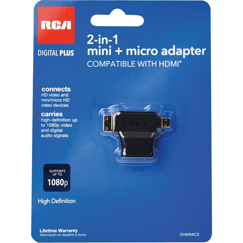 RCA 2-In-1 HDMI Female to HDMI Mini/Micro HDMI Adapter