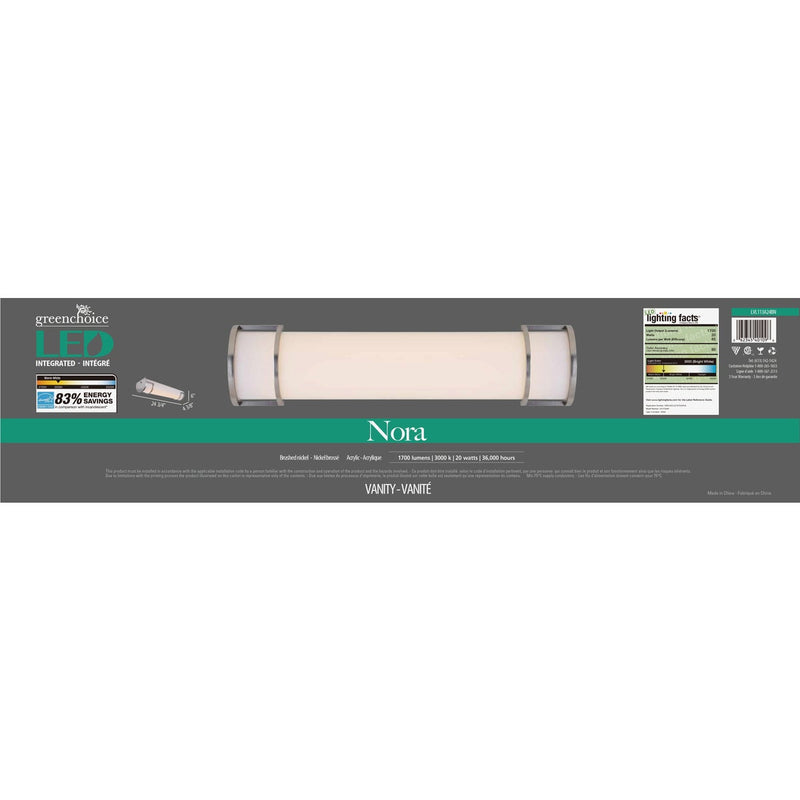 Canarm Nora 24 In. Brushed Nickel 1700 Lm. LED Bath Light Bar