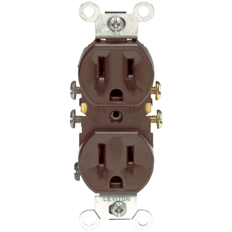 Leviton 15A Brown Shallow Grounded 5-15R Duplex Outlet