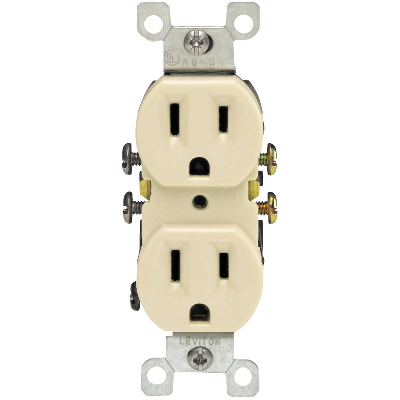 Leviton 15A Ivory Shallow Grounded 5-15R Duplex Outlet