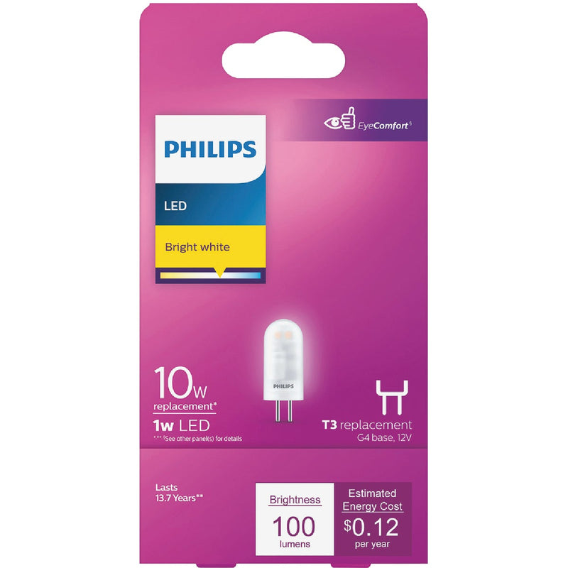 Philips 1W Clear T3 Bi-Pin LED Landscape Low Voltage Light Bulb