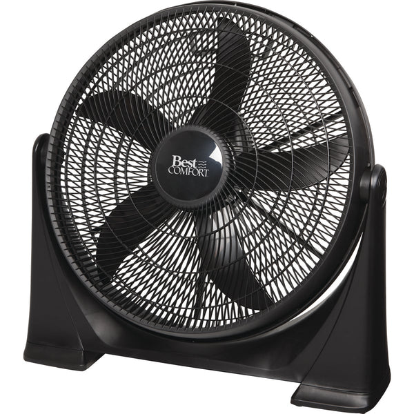 Best Comfort 20 In. 3-Speed Black Floor Fan