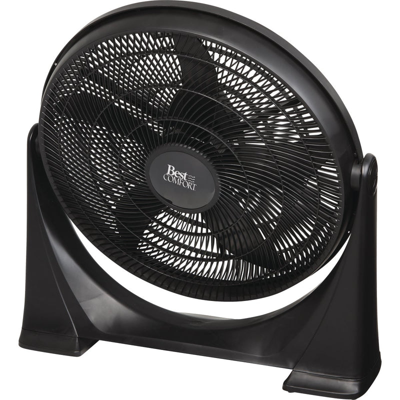 Best Comfort 20 In. 3-Speed Black Floor Fan