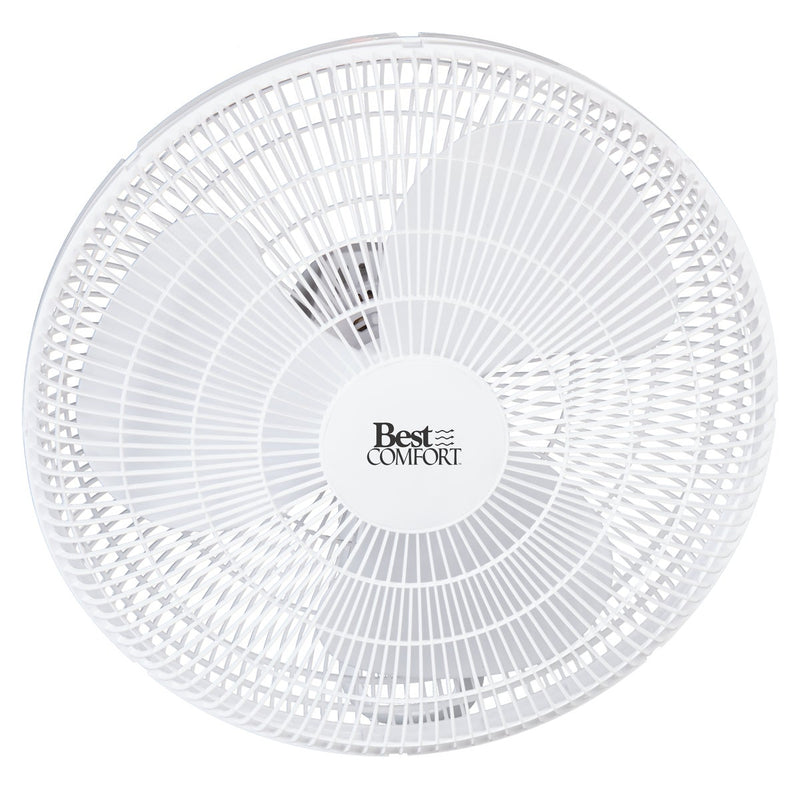 Best Comfort 16 In. 3-Speed White Oscillating Wall-Mount Fan