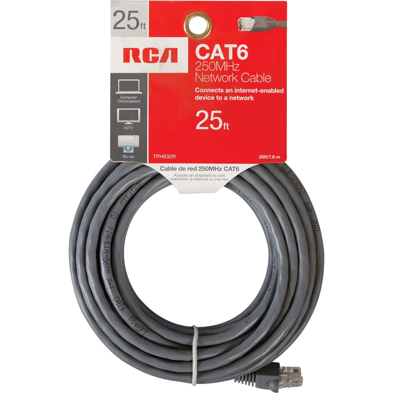 RCA 25 Ft. CAT-6 Gray Network Cable