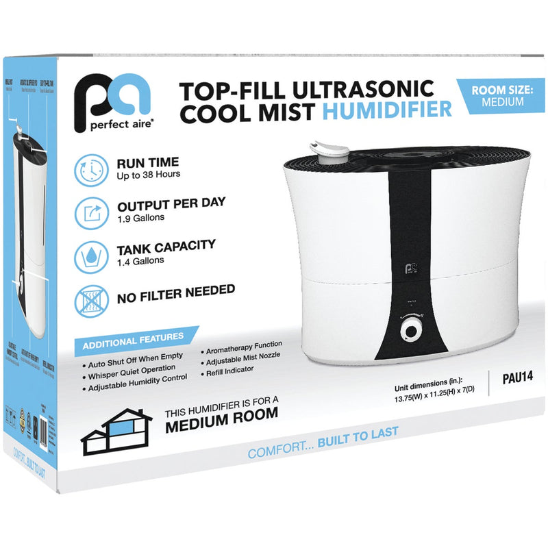 Perfect Aire 1.4 Gal. Capacity 193 Sq. Ft. Medium Size Room Ultrasonic Cool Mist Humidifier