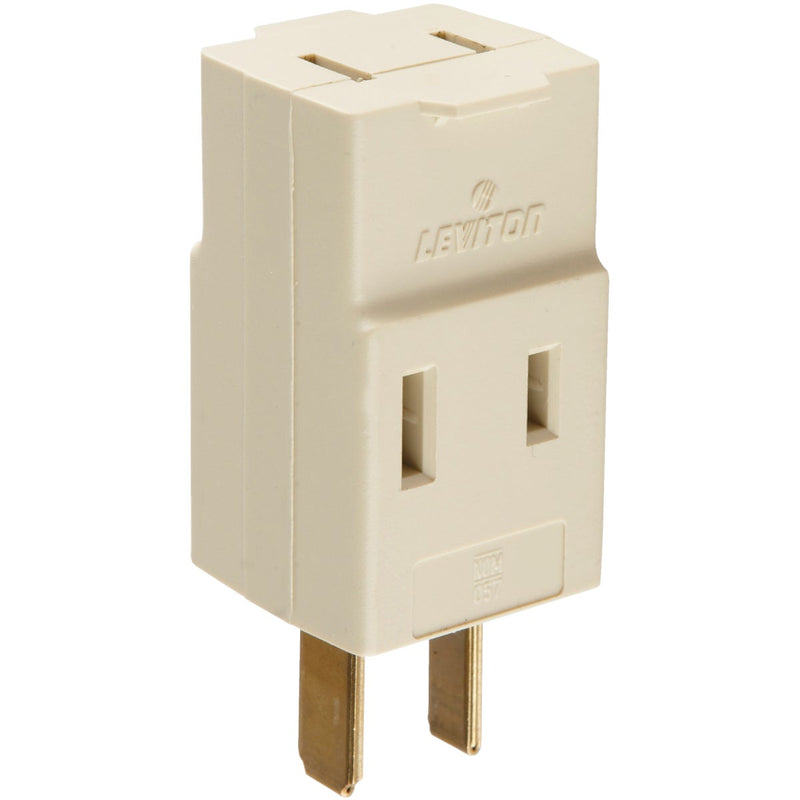 Leviton Ivory 15A 3-Outlet Cube Tap