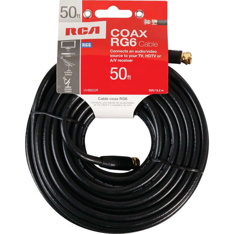 RCA 50 Ft. Black Digital RG6 Coaxial Cable