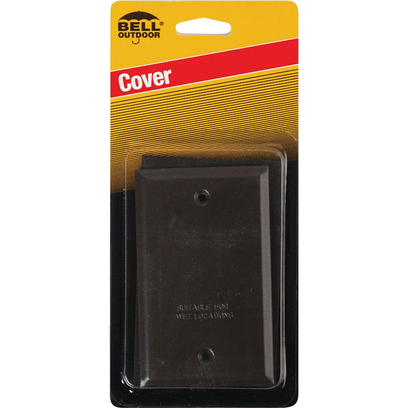 Bell Single Gang Rectangular Die-Cast Metal Bronze Blank Outdoor Box Cover