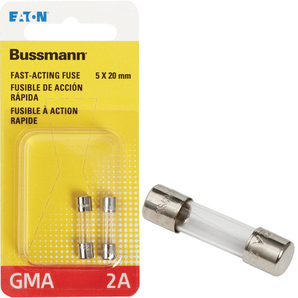 Bussmann 2A GMA Glass Tube Electronic Fuse (2-Pack)