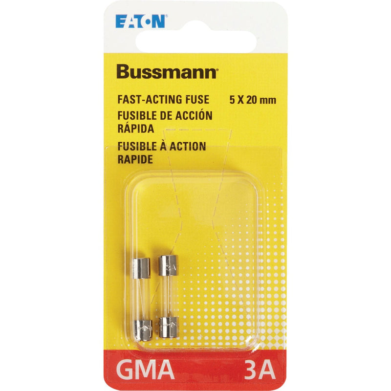 Bussmann 3A GMA Glass Tube Electronic Fuse (2-Pack)