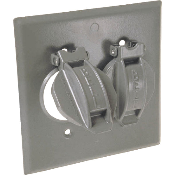 Hubbell 2-Gang Vertical Corrosion Resistant Aluminum Weatherproof Outdoor Outlet Cover