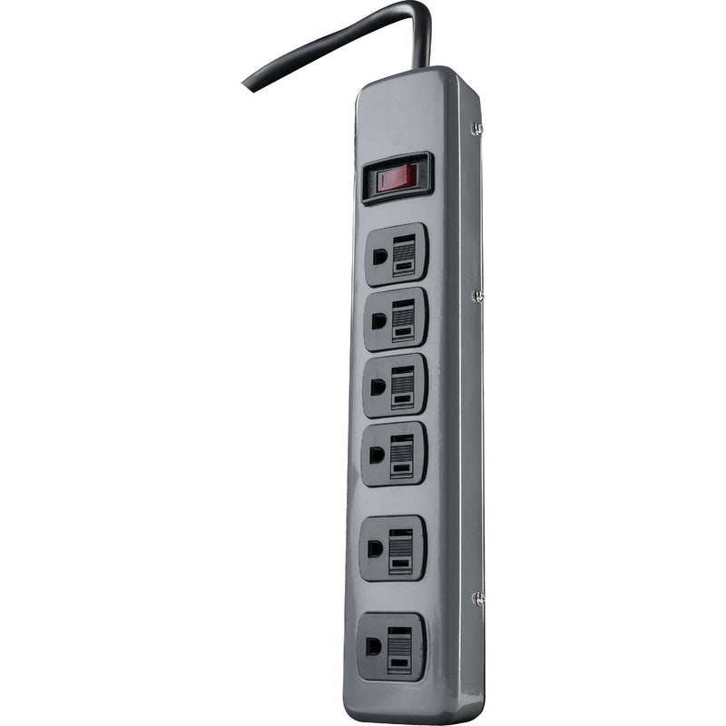 Woods 6-Outlet Gray Power Strip with 5 Ft. Cord