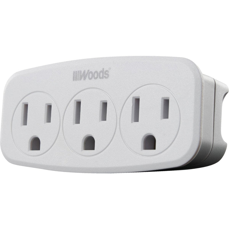 Woods White 15A 3-Outlet Tap