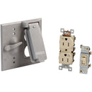 Bell 2-Gang Vertical Mount Die-Cast Metal Gray Outdoor Outlet Cover