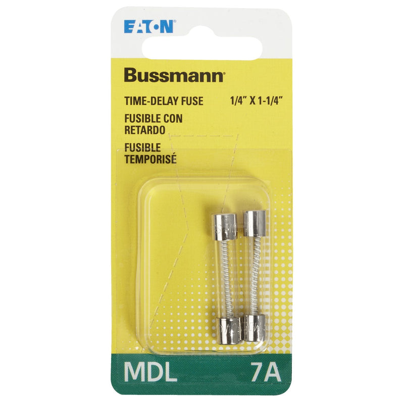 Bussmann 7A MDL Glass Tube Electronic Fuse (2-Pack)