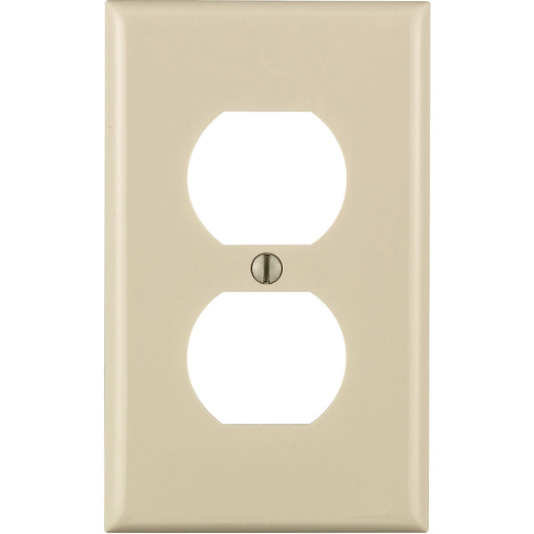 Leviton Commercial Grade 1-Gang Thermoplastic Outlet Wall Plate, Light Almond