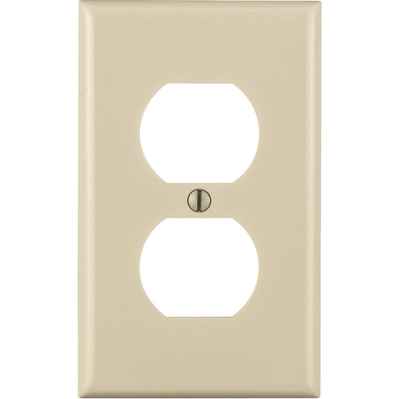 Leviton Commercial Grade 1-Gang Thermoplastic Outlet Wall Plate, Light Almond