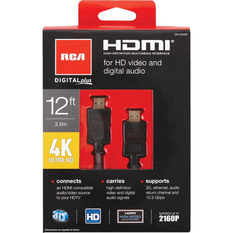 RCA 12 Ft. White 4K Ultra HD Digital Plus HDMI Cable