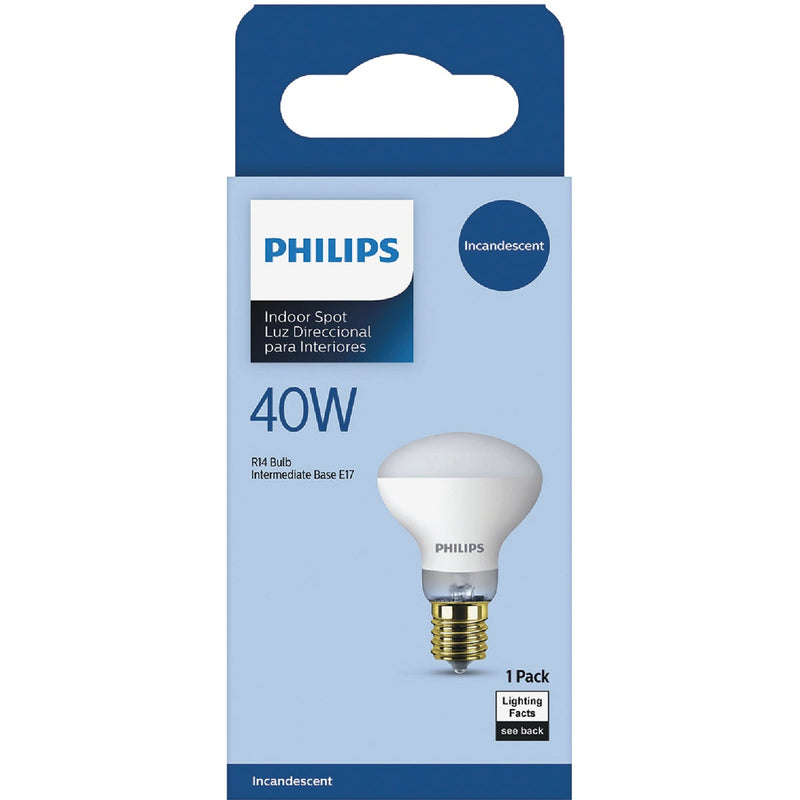 Philips 40W Frosted Intermediate R14 Indoor Incandescent Mini Spotlight Light Bulb