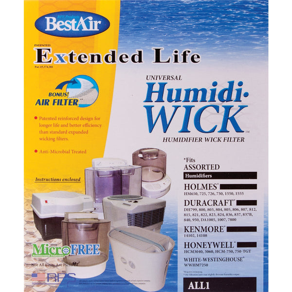 BestAir Extended Life Humidi-Wick ALL1 Humidifier Wick Filter with Air Filter