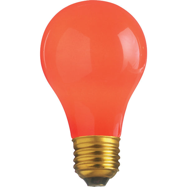 Satco 25W Ceramic Red Medium A19 Incandescent Party Light Bulb